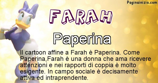 Farah - Personaggio dei cartoni associato a Farah