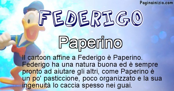 Federigo - Personaggio dei cartoni associato a Federigo