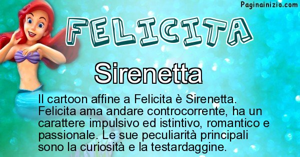 Felicita - Personaggio dei cartoni associato a Felicita