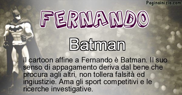 Fernando - Personaggio dei cartoni associato a Fernando