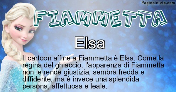 Fiammetta - Personaggio dei cartoni associato a Fiammetta
