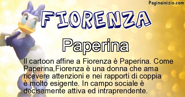 Fiorenza - Personaggio dei cartoni associato a Fiorenza