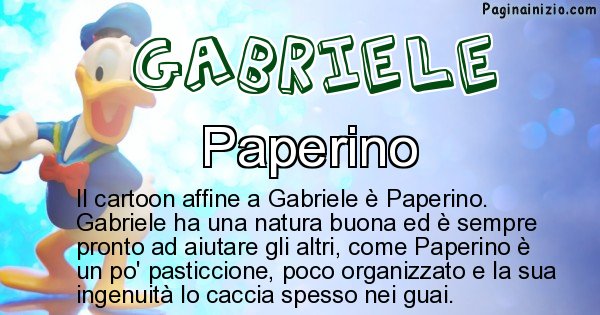 Gabriele - Personaggio dei cartoni associato a Gabriele