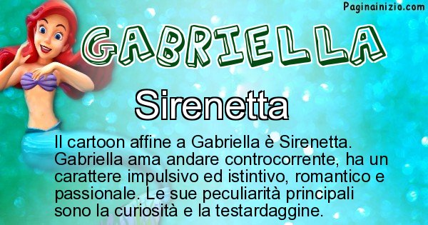 Gabriella - Personaggio dei cartoni associato a Gabriella