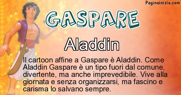 Gaspare - Personaggio dei cartoni associato a Gaspare