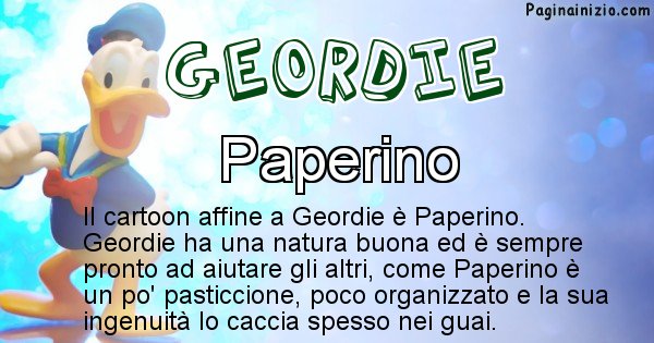 Geordie - Personaggio dei cartoni associato a Geordie