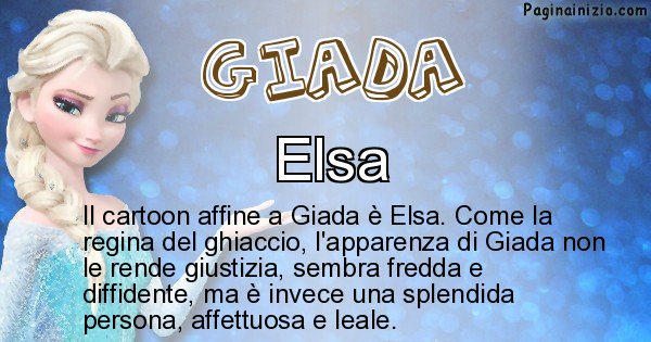 Giada - Personaggio dei cartoni associato a Giada