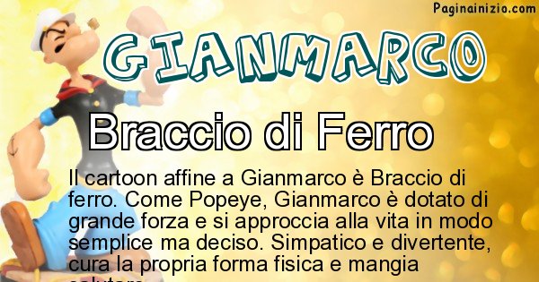 Gianmarco - Personaggio dei cartoni associato a Gianmarco