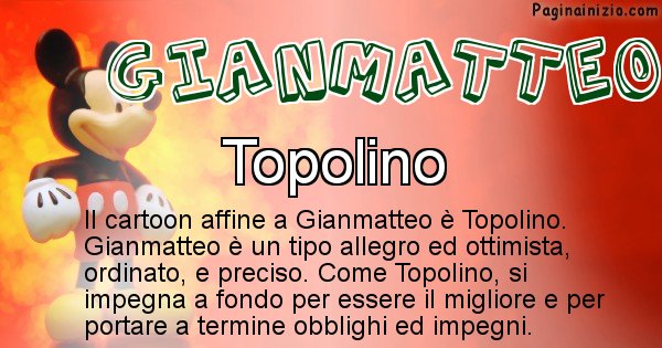 Gianmatteo - Personaggio dei cartoni associato a Gianmatteo