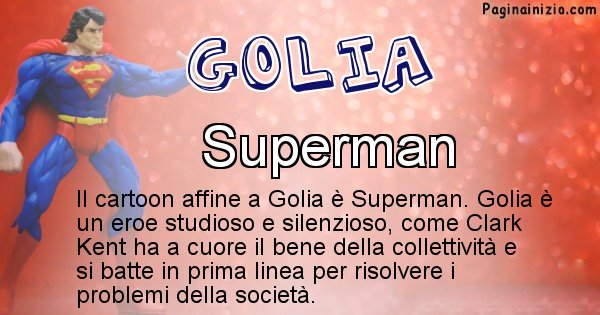 Golia - Personaggio dei cartoni associato a Golia