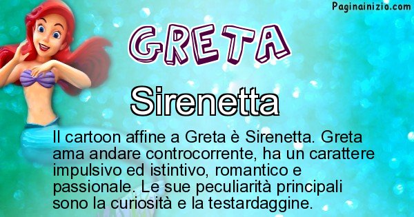 Greta - Personaggio dei cartoni associato a Greta
