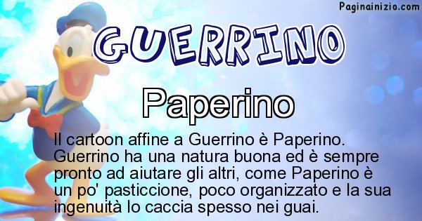 Guerrino - Personaggio dei cartoni associato a Guerrino