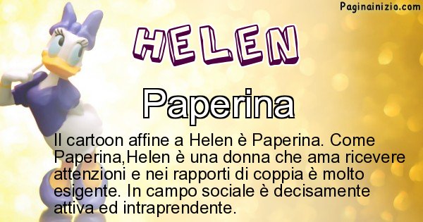 Helen - Personaggio dei cartoni associato a Helen