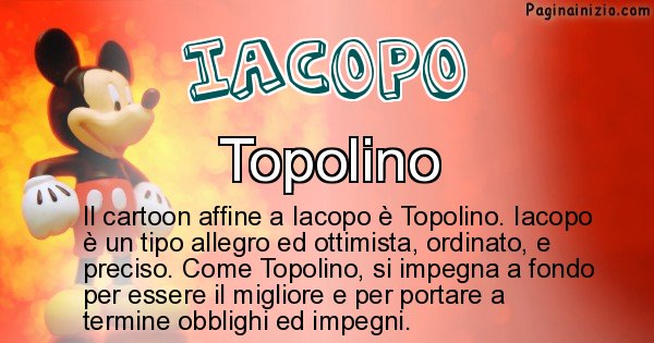 Iacopo - Personaggio dei cartoni associato a Iacopo