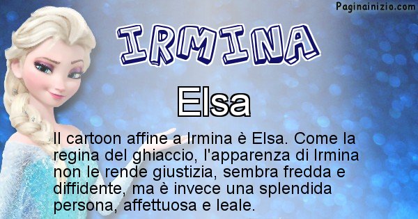 Irmina - Personaggio dei cartoni associato a Irmina