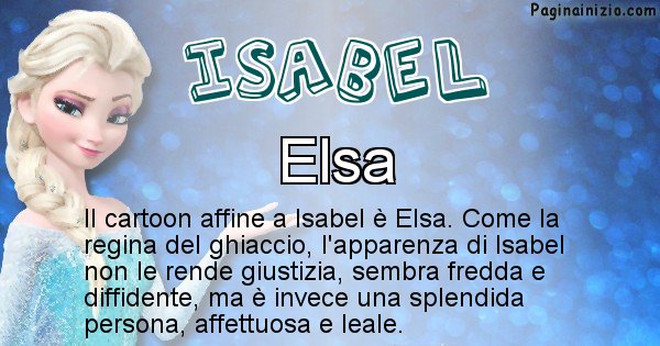 Isabel - Personaggio dei cartoni associato a Isabel