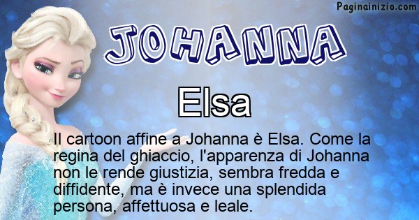 Johanna - Personaggio dei cartoni associato a Johanna