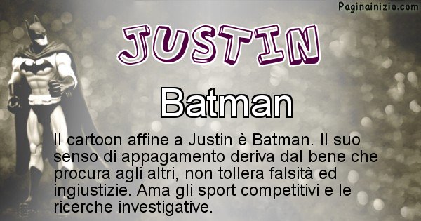 Justin - Personaggio dei cartoni associato a Justin