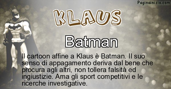 Klaus - Personaggio dei cartoni associato a Klaus