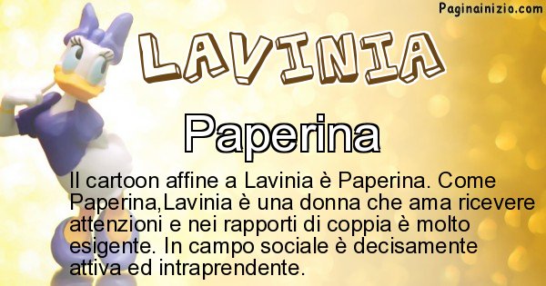 Lavinia - Personaggio dei cartoni associato a Lavinia