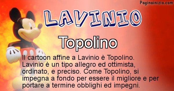 Lavinio - Personaggio dei cartoni associato a Lavinio