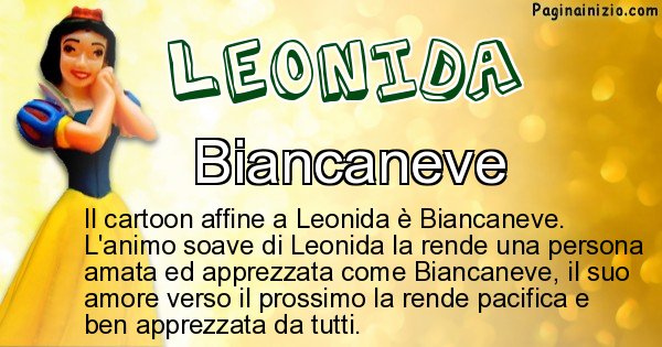 Leonida - Personaggio dei cartoni associato a Leonida