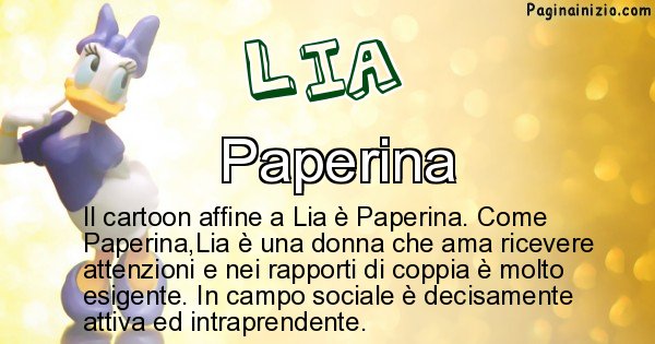 Lia - Personaggio dei cartoni associato a Lia
