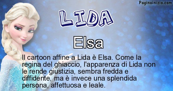 Lida - Personaggio dei cartoni associato a Lida