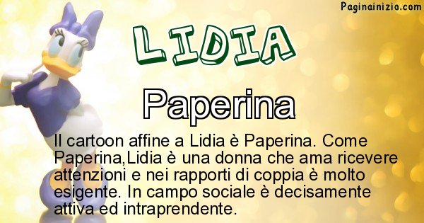 Lidia - Personaggio dei cartoni associato a Lidia