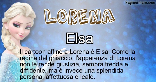 Lorena - Personaggio dei cartoni associato a Lorena