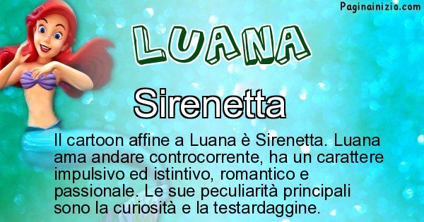 Luana - Personaggio dei cartoni associato a Luana