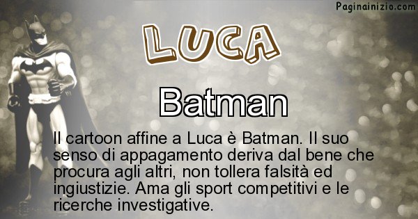 Luca - Personaggio dei cartoni associato a Luca