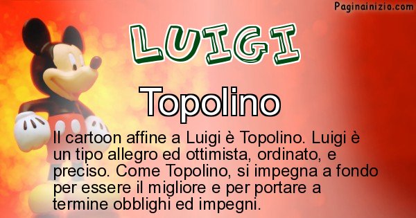 Luigi - Personaggio dei cartoni associato a Luigi