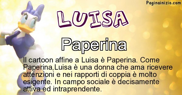 Luisa - Personaggio dei cartoni associato a Luisa