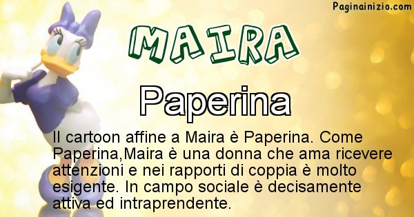 Maira - Personaggio dei cartoni associato a Maira