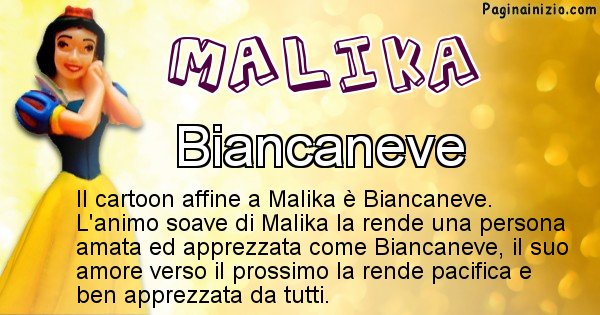 Malika - Personaggio dei cartoni associato a Malika