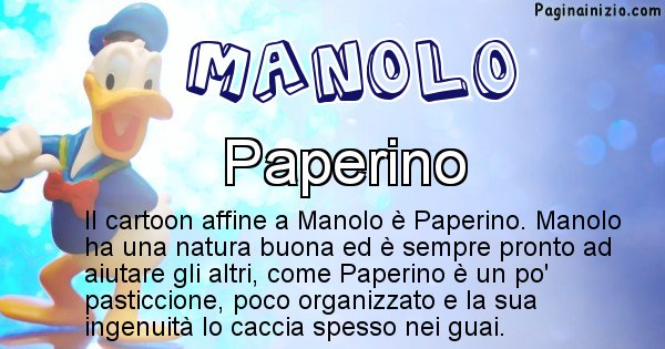 Manolo - Personaggio dei cartoni associato a Manolo