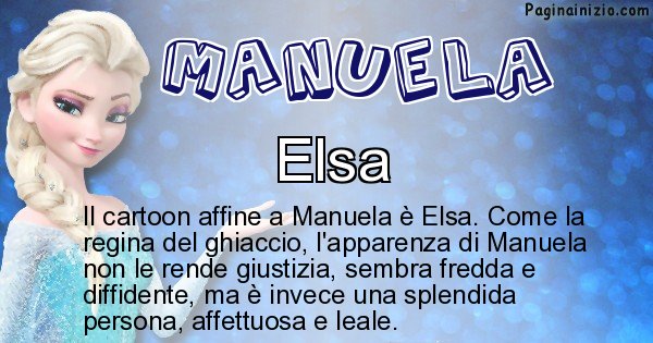 Manuela - Personaggio dei cartoni associato a Manuela