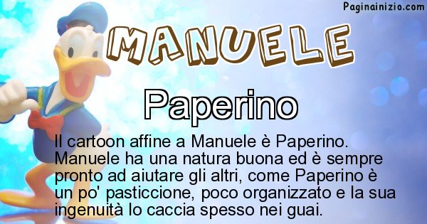 Manuele - Personaggio dei cartoni associato a Manuele