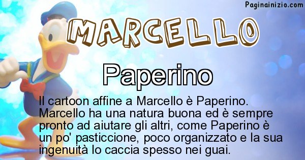 Marcello - Personaggio dei cartoni associato a Marcello