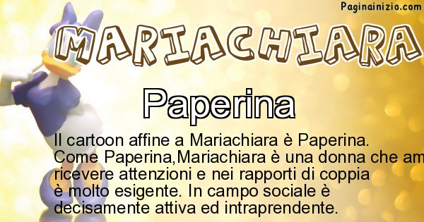 Mariachiara - Personaggio dei cartoni associato a Mariachiara