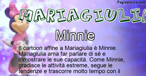 Mariagiulia - Personaggio dei cartoni associato a Mariagiulia