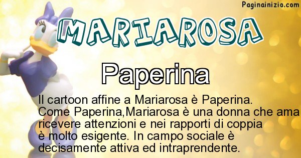 Mariarosa - Personaggio dei cartoni associato a Mariarosa