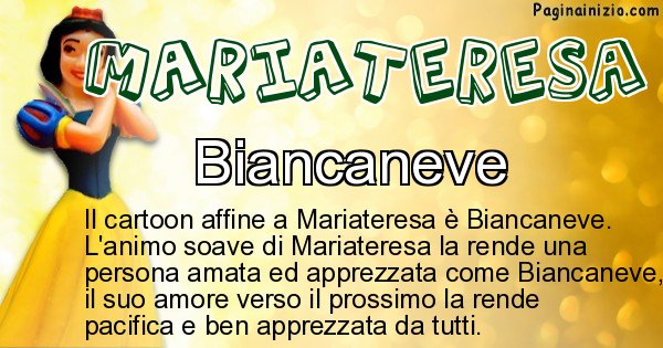 Mariateresa - Personaggio dei cartoni associato a Mariateresa