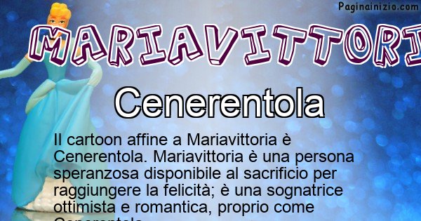 Mariavittoria - Personaggio dei cartoni associato a Mariavittoria