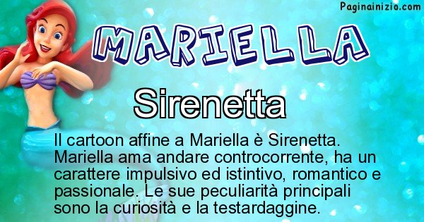 Mariella - Personaggio dei cartoni associato a Mariella