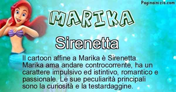 Marika - Personaggio dei cartoni associato a Marika