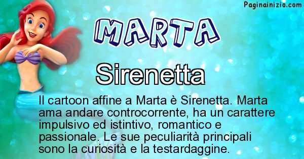 Marta - Personaggio dei cartoni associato a Marta