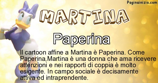 Martina - Personaggio dei cartoni associato a Martina