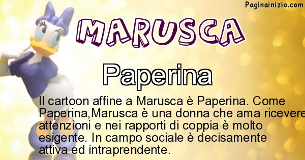 Marusca - Personaggio dei cartoni associato a Marusca